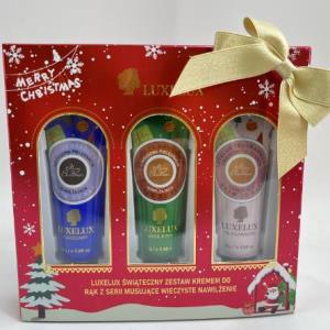 kézkrém csomag Luxelux 护手霜圣诞套装 B （椰子 + 草莓 + 香草）